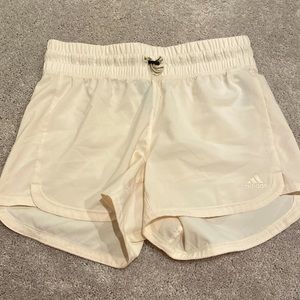 Adidas aerodry cream white workout shorts